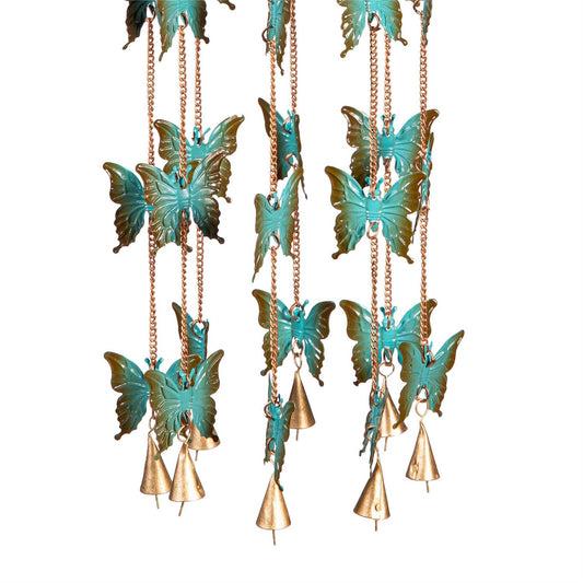 Cottage Garden Wind Chime, Metal Butterfly, 30"