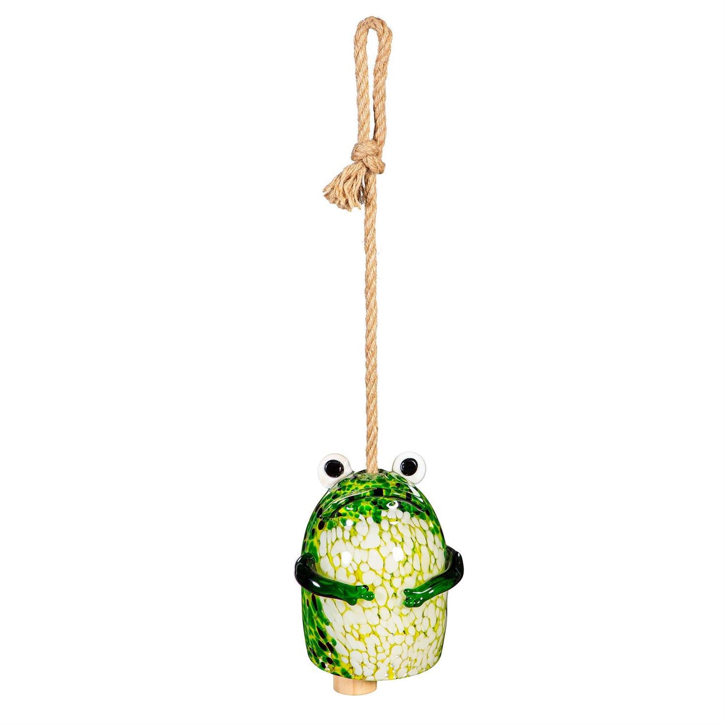 Frog Art Glass Garden Bell