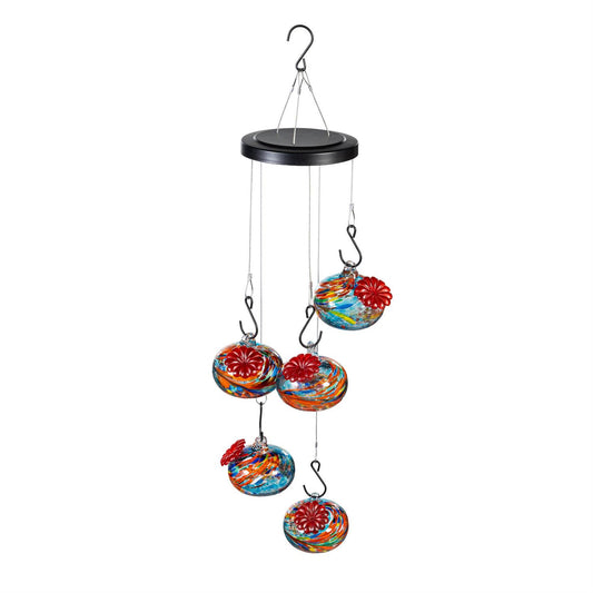 Art Glass Hanging Hummingbird Feeder