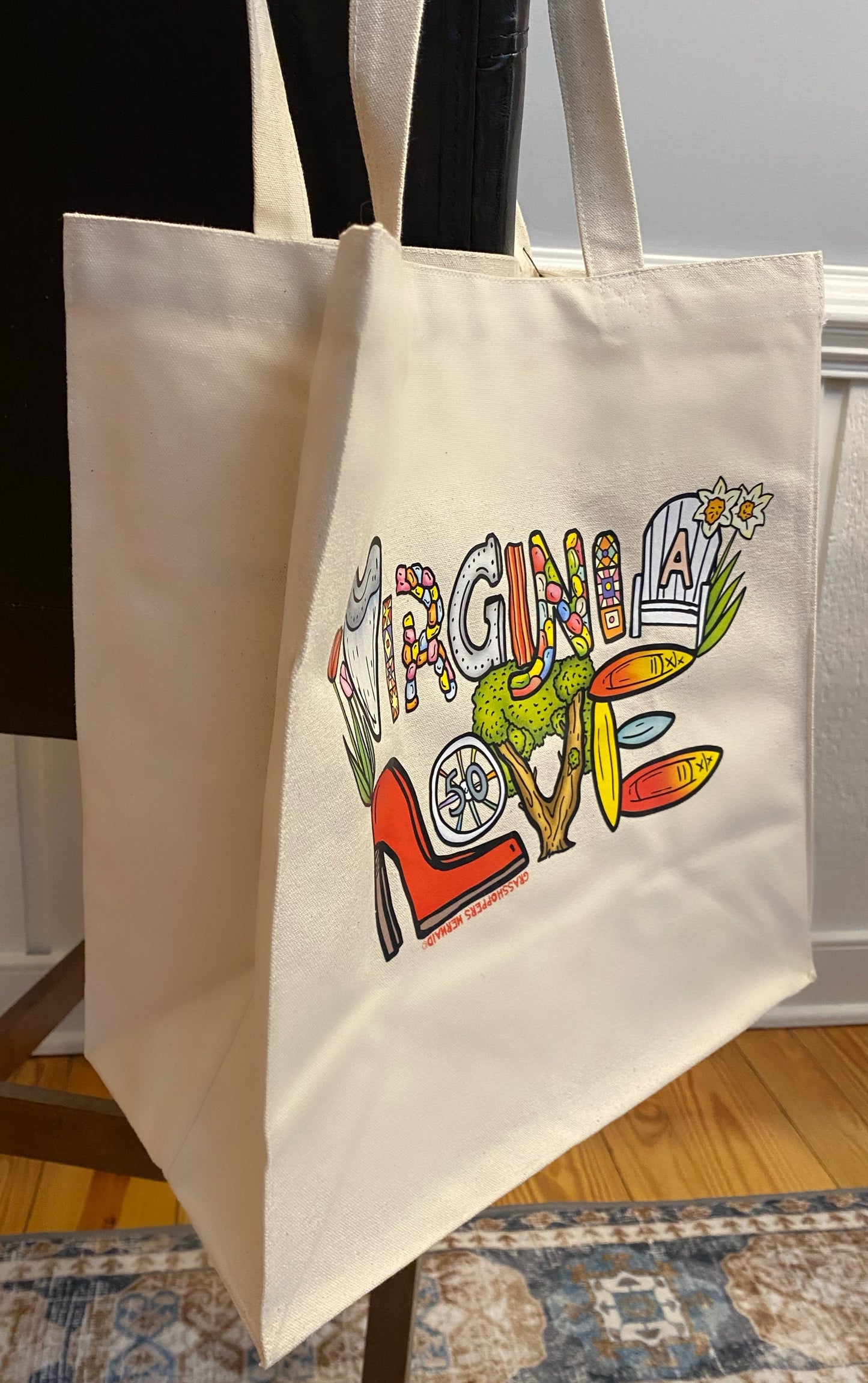 Virginia LOVE Sign Shopping Tote