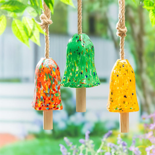 Colorful Confetti Glass Garden Bell
