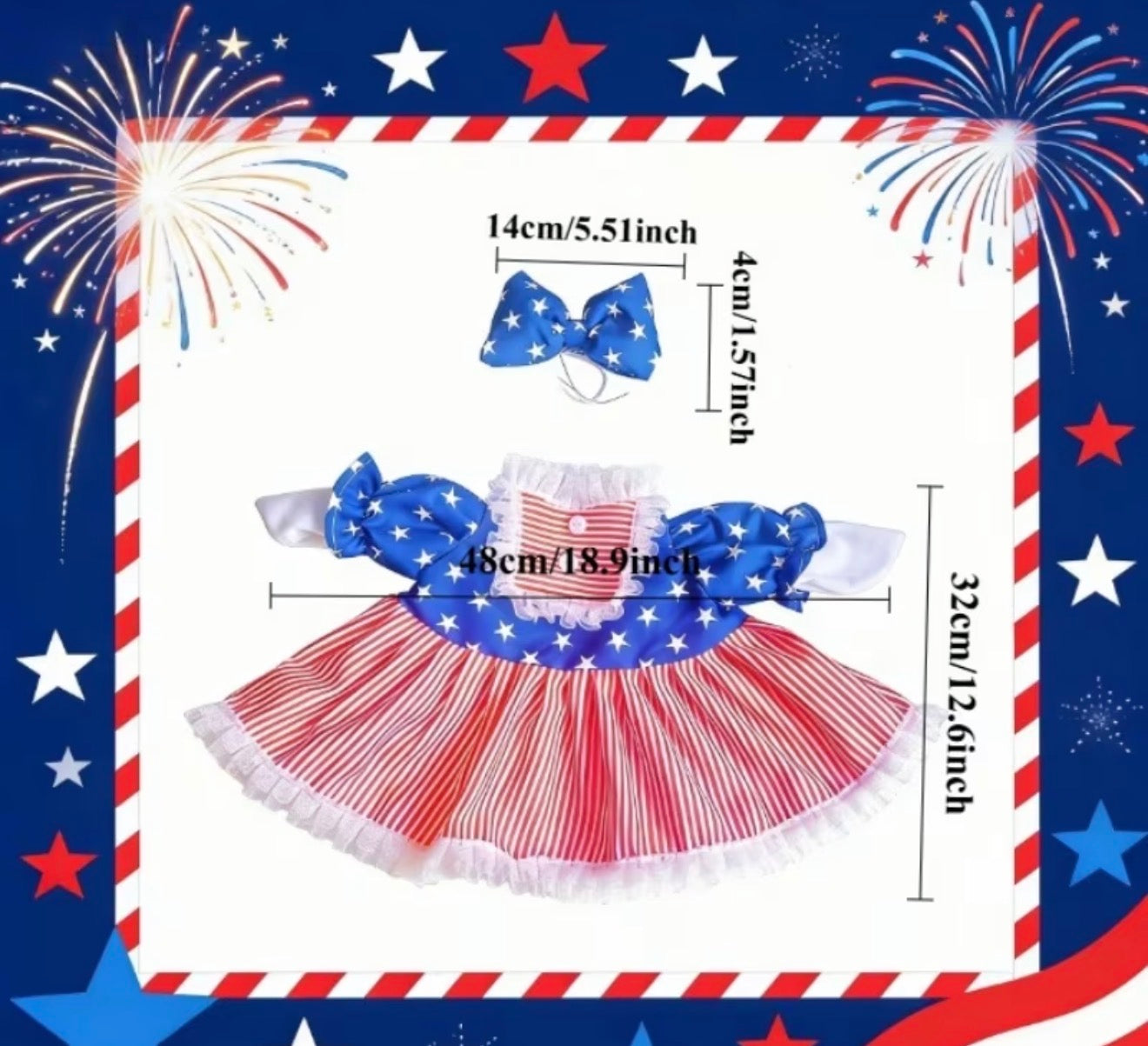 Porch Goose Outfit, Patriotic Frill