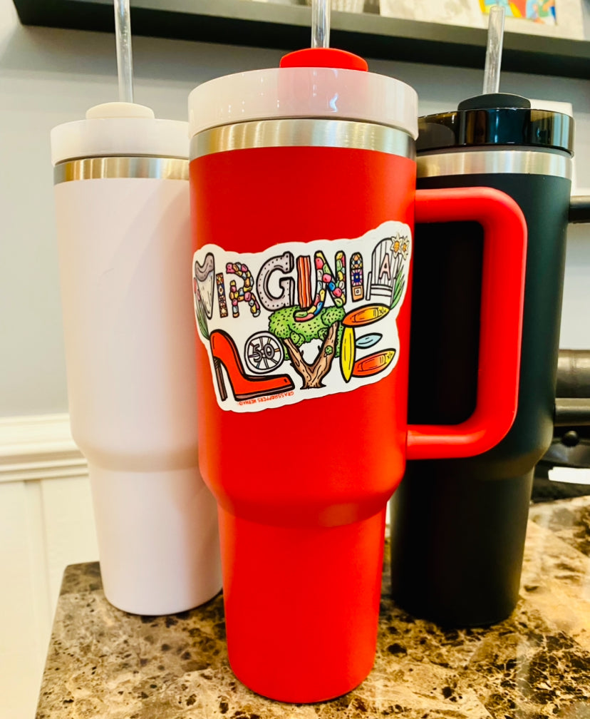 Virginia LOVE Sign 40oz Stainless Cup with Sticker
