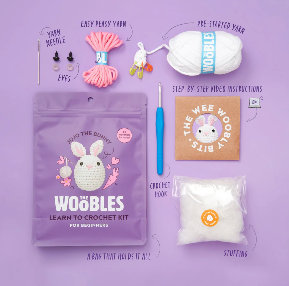 the WOOBLES Jojo the Bunny Crochet Kit