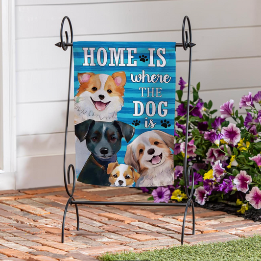 Home Is Where The Dog Is Suede Garden Flag