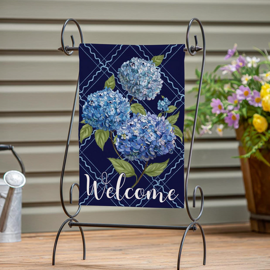 VivaStyle Burlap Garden Flag, Hydrangea Haven