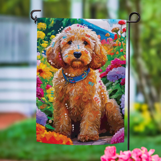 Painted Doodle Suede Garden Flag