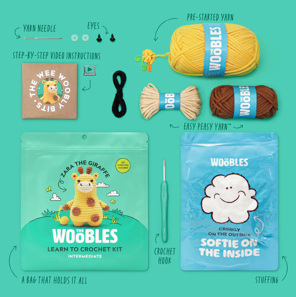 the WOOBLES Zara the Giraffe Crochet Kit