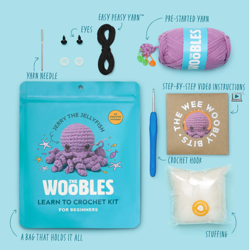 the WOOBLES Jerry the Jellyfish Crochet Kit