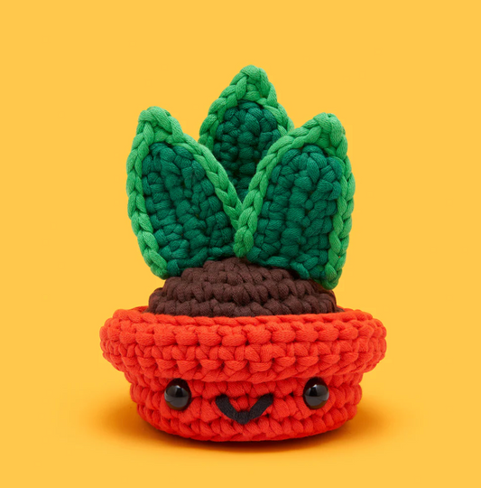 the WOOBLES Otis the Snake Plant Crochet Kit