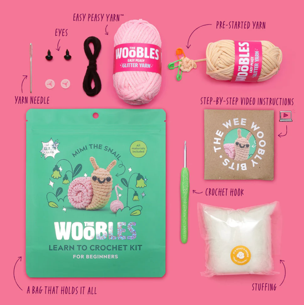 the WOOBLES Mimi the Snail Crochet Kit