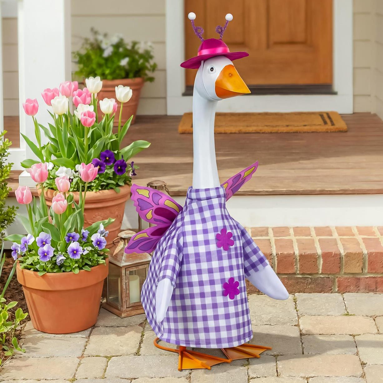Porch Goose Outfit, Gingham Butterfly