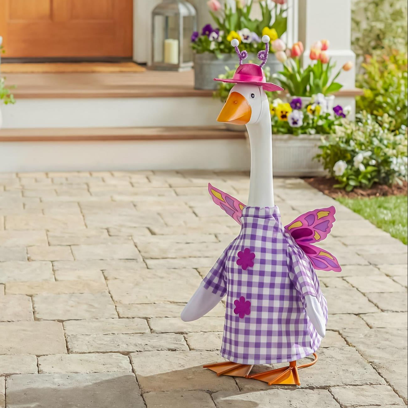 Porch Goose Outfit, Gingham Butterfly